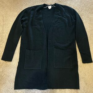 A New Day Open Front Long Cardigan in Black Size XS